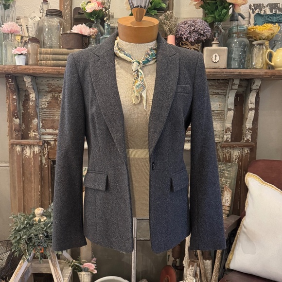 BANANA REPUBLIC BLAZER | Grey WOOL Crew JACKET | LINED Classic TAILORED | 6 - Picture 8 of 13